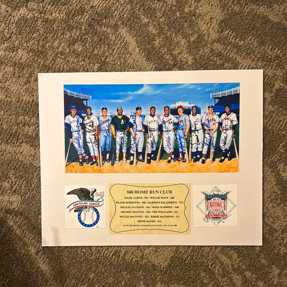 500 Home Run Club Baseball Print - Picture 1 of 1